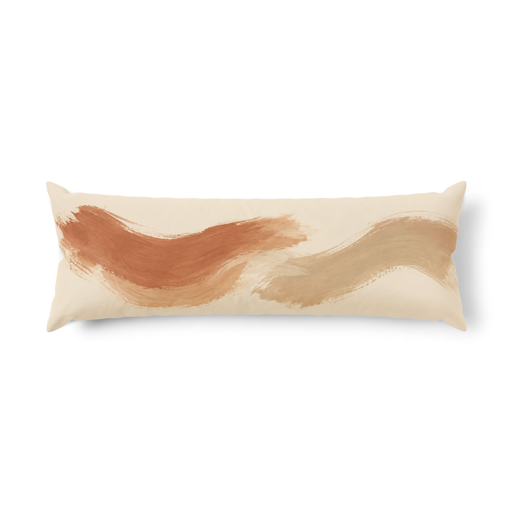 Muted Abstract Brushstroke Body Pillow – Painterly Long Pillow for Bed & Sofa