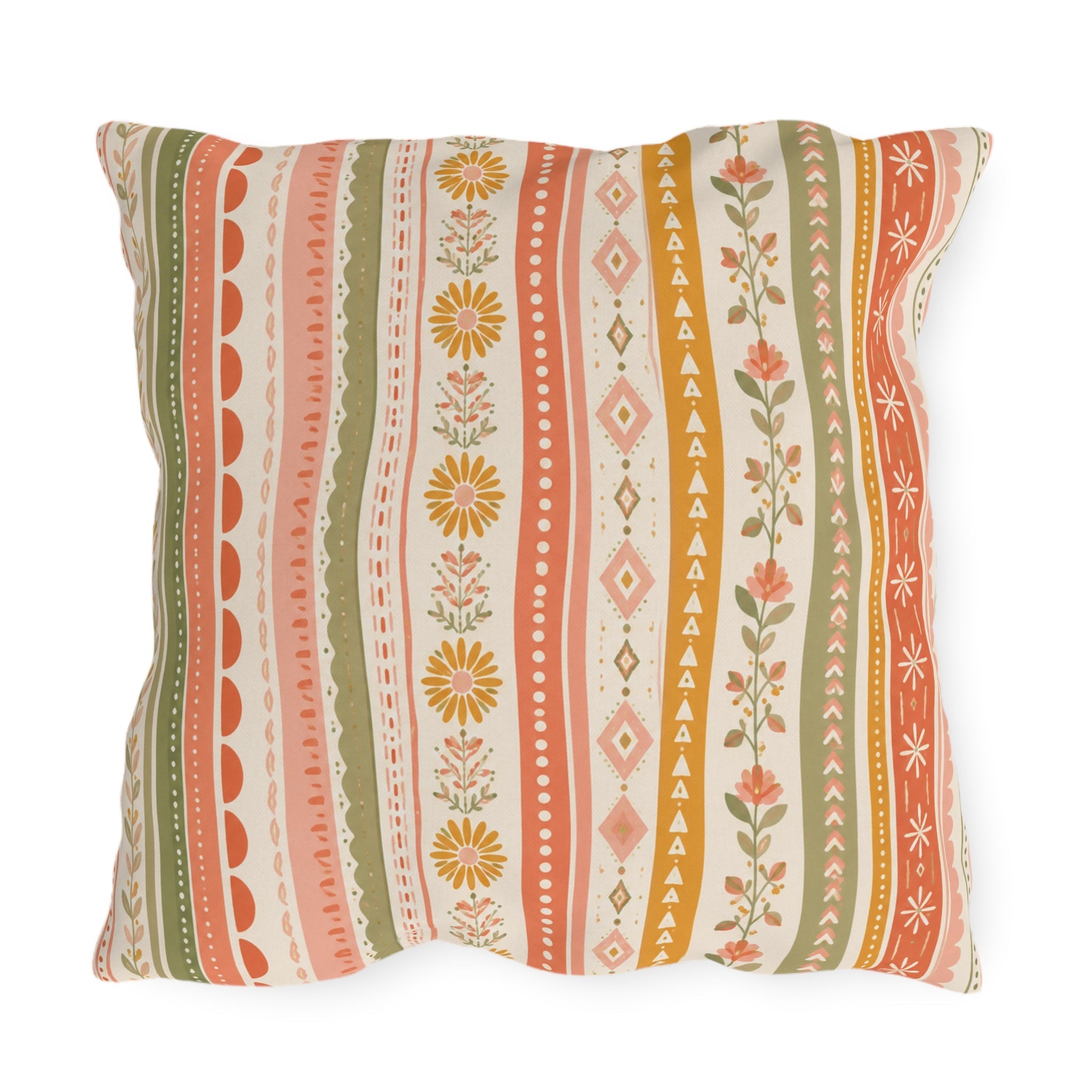 Bold Vertical Stripe Outdoor Throw Pillow – Modern Coastal Accent Cushion
