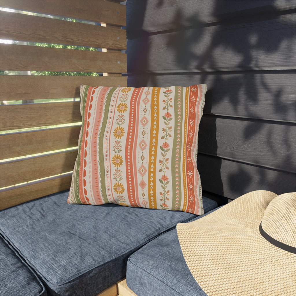 Bold Vertical Stripe Outdoor Throw Pillow – Modern Coastal Accent Cushion