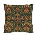 Jewel Tone Damask Outdoor Throw Pillow – Bohemian Eclectic Accent