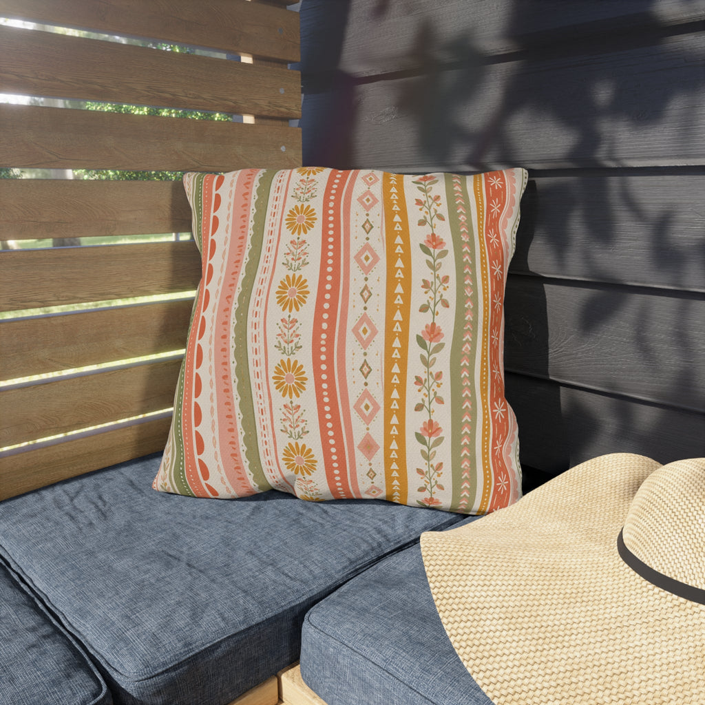 Bold Vertical Stripe Outdoor Throw Pillow – Modern Coastal Accent Cushion
