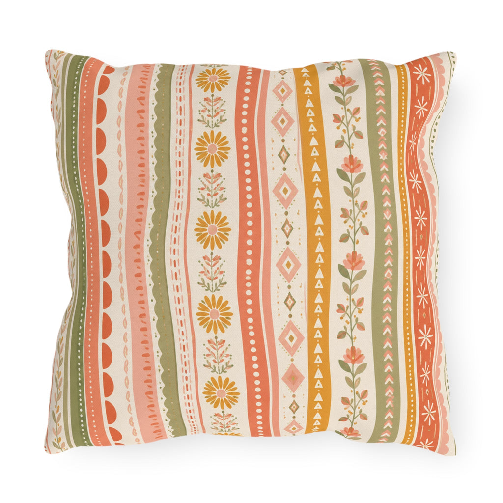 Bold Vertical Stripe Outdoor Throw Pillow – Modern Coastal Accent Cushion
