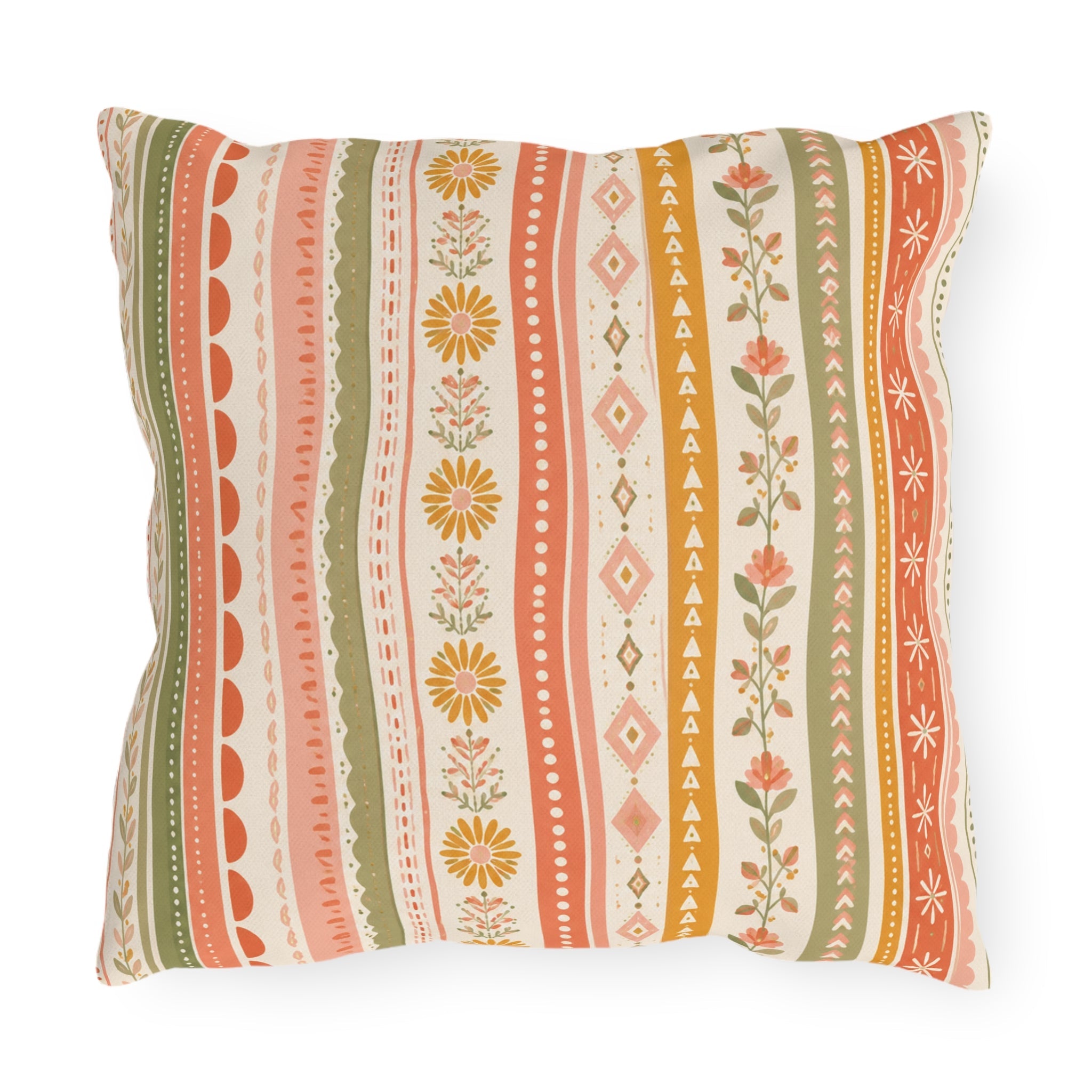 Bold Vertical Stripe Outdoor Throw Pillow – Modern Coastal Accent Cushion