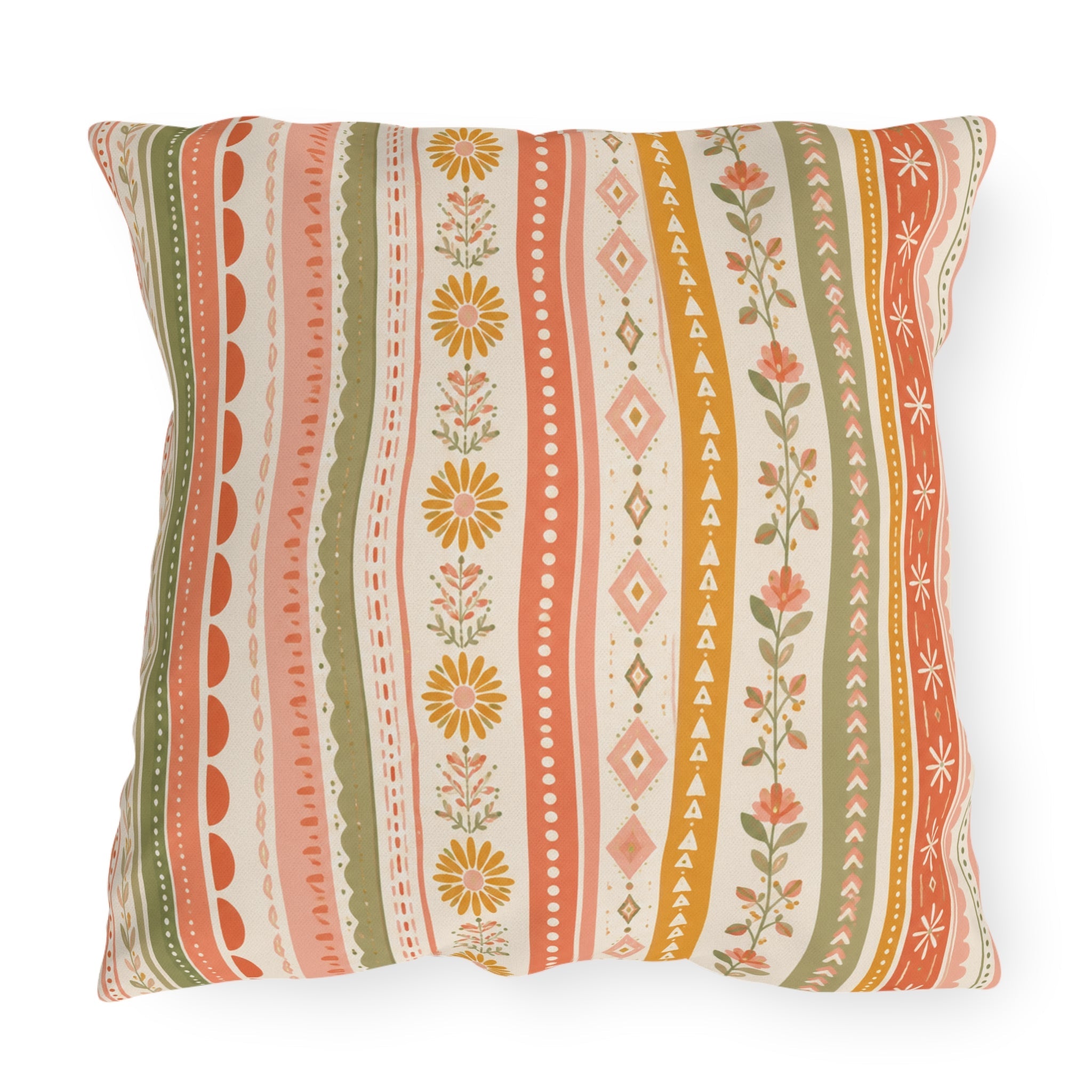 Bold Vertical Stripe Outdoor Throw Pillow – Modern Coastal Accent Cushion
