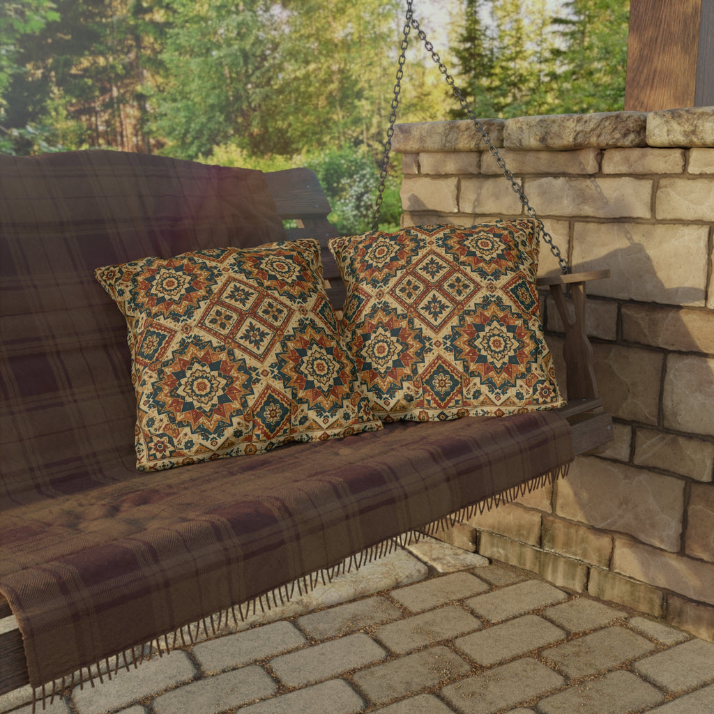Moroccan Tile Outdoor Throw Pillow – Global Bohemian Accent Cushion
