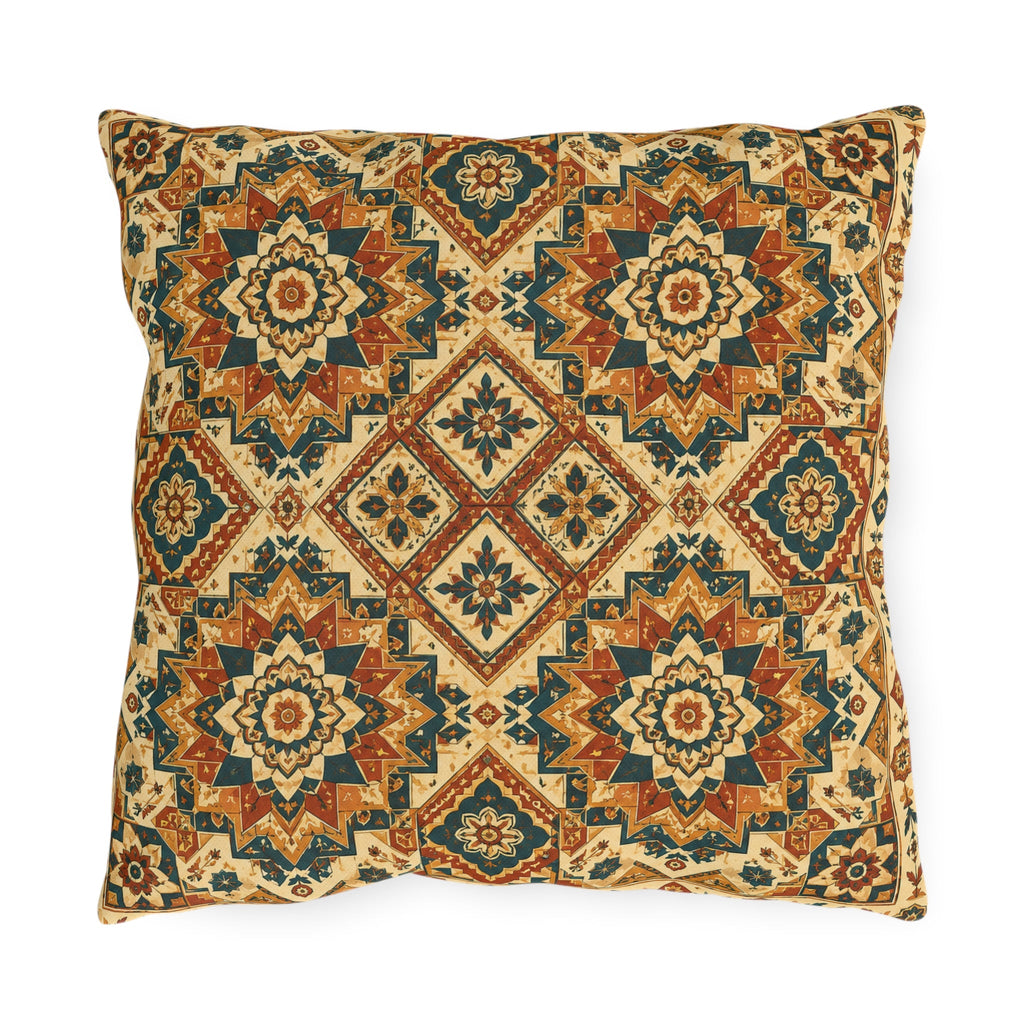Moroccan Tile Outdoor Throw Pillow – Global Bohemian Accent Cushion