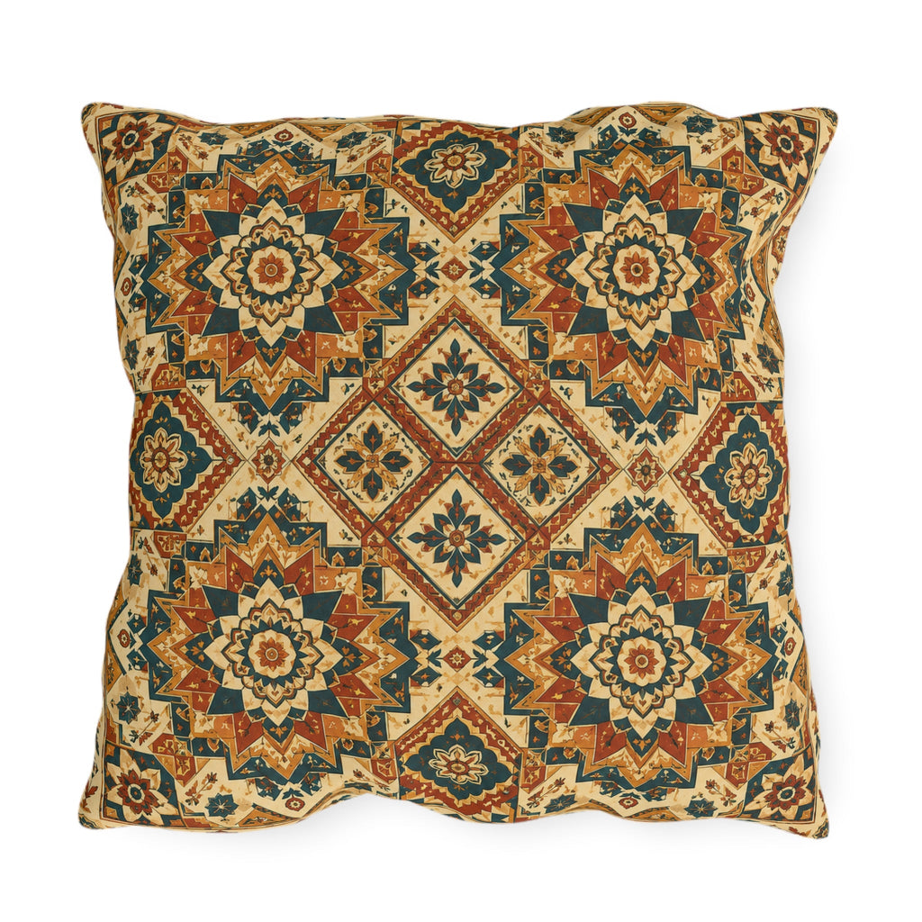 Moroccan Tile Outdoor Throw Pillow – Global Bohemian Accent Cushion