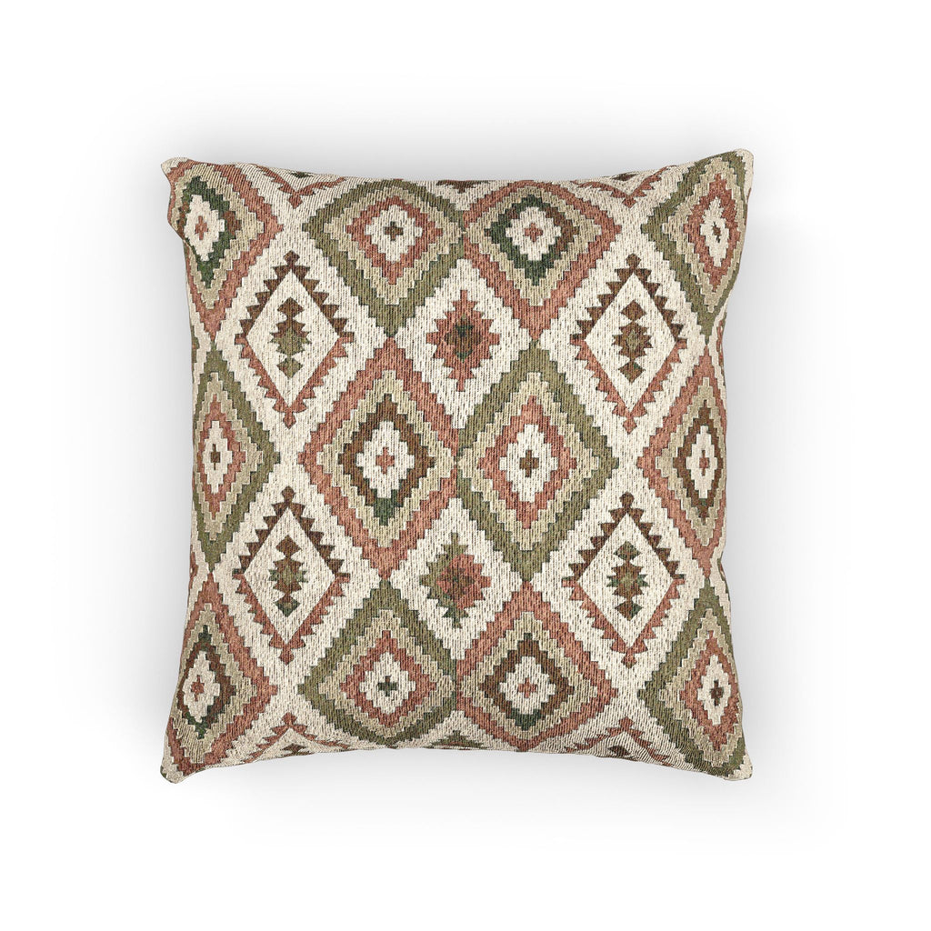Tribal Diamond Lattice Woven Throw Pillow