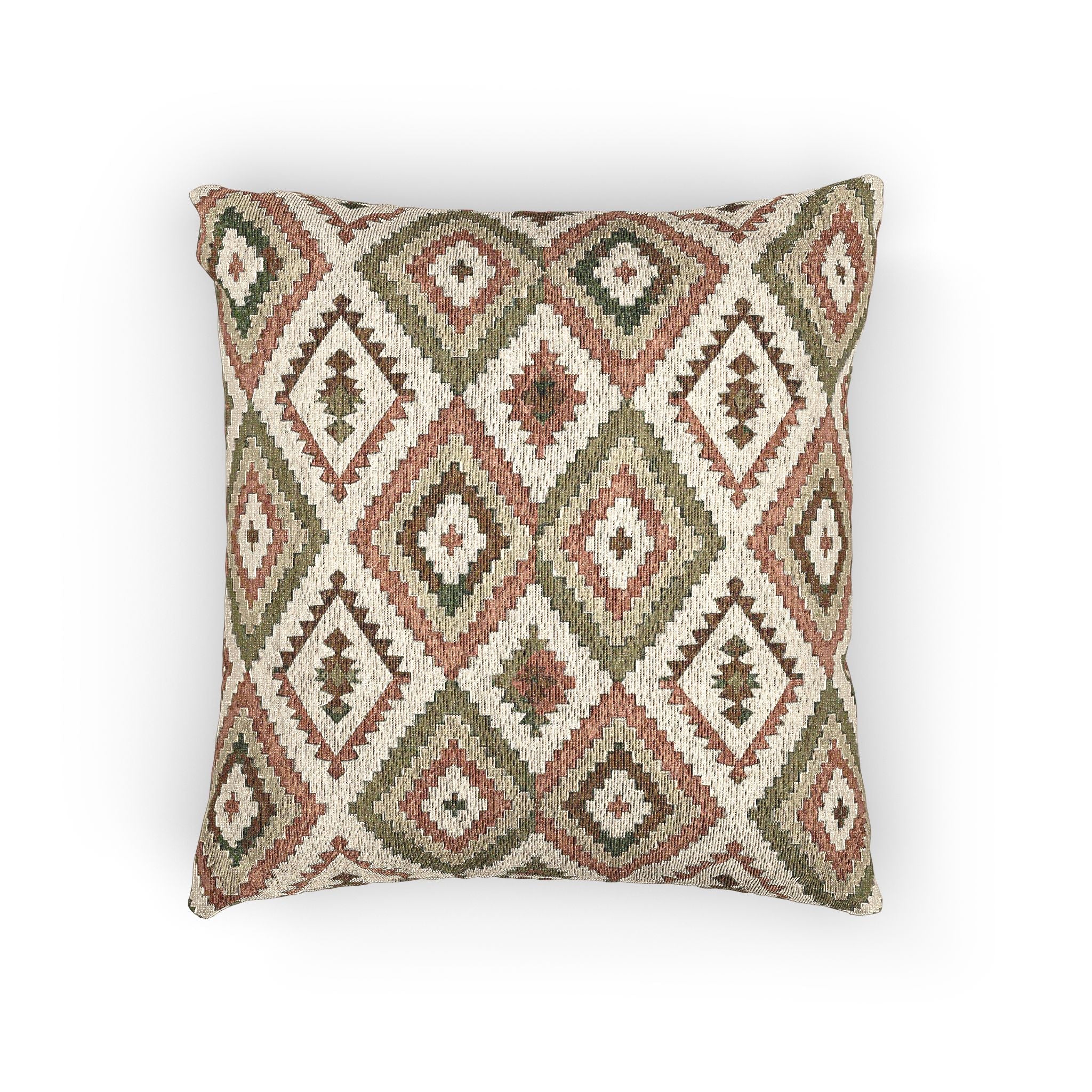 Tribal Diamond Lattice Woven Throw Pillow