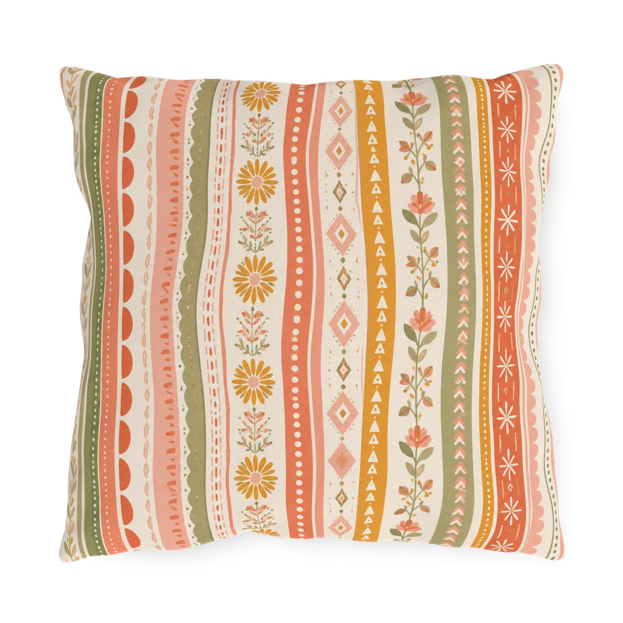 Bold Vertical Stripe Outdoor Throw Pillow – Modern Coastal Accent Cushion