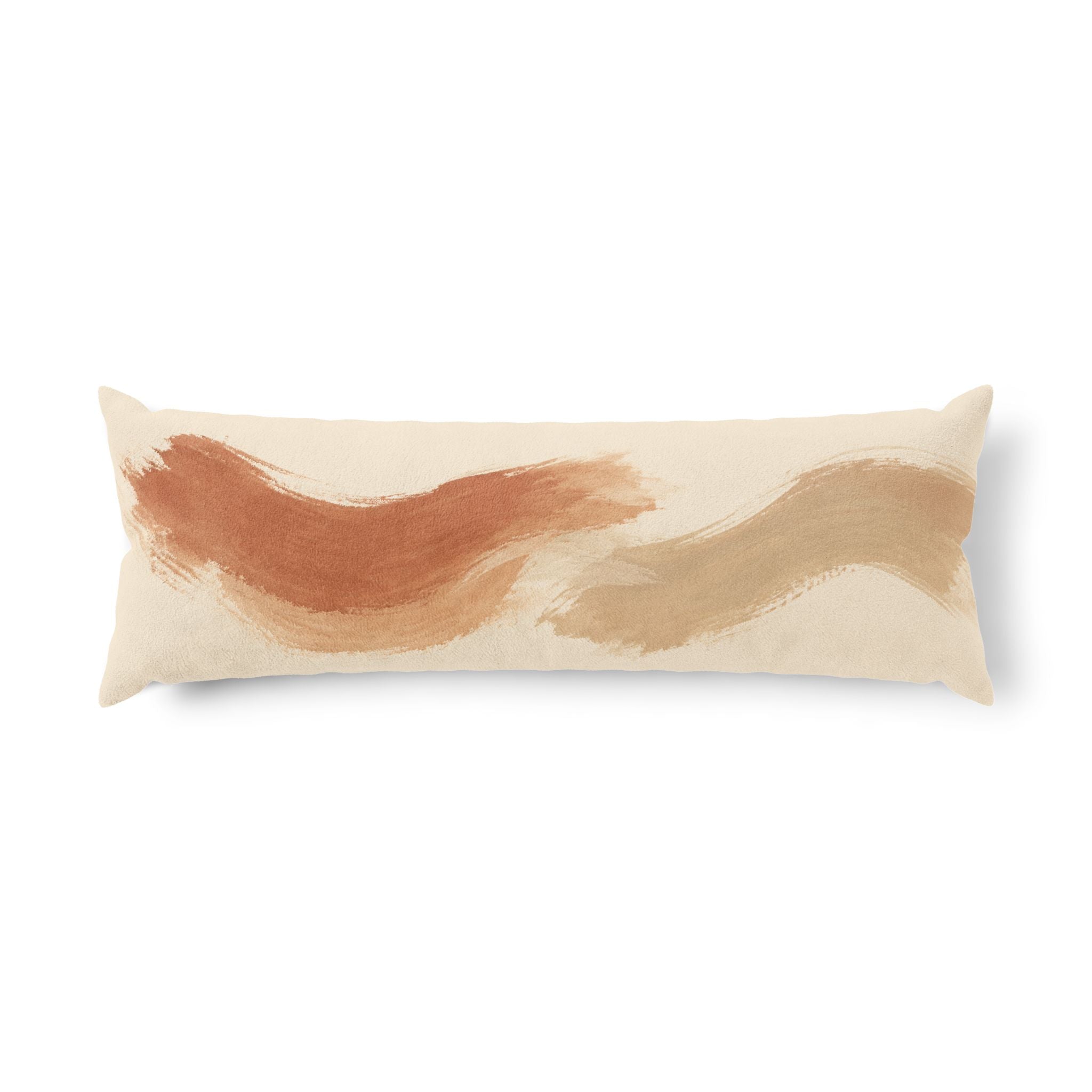 Muted Abstract Brushstroke Body Pillow – Painterly Long Pillow for Bed & Sofa