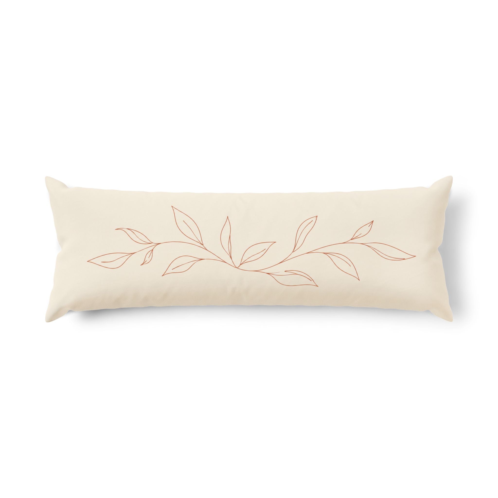 Single Line Botanical Sketch Body Pillow – Minimalist Line Art Long Pillow for Bed & Sofa