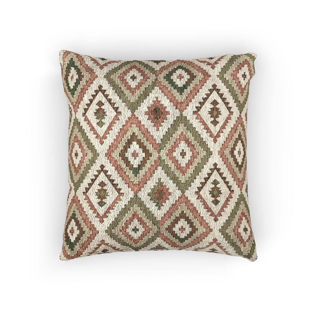 Tribal Diamond Lattice Woven Throw Pillow