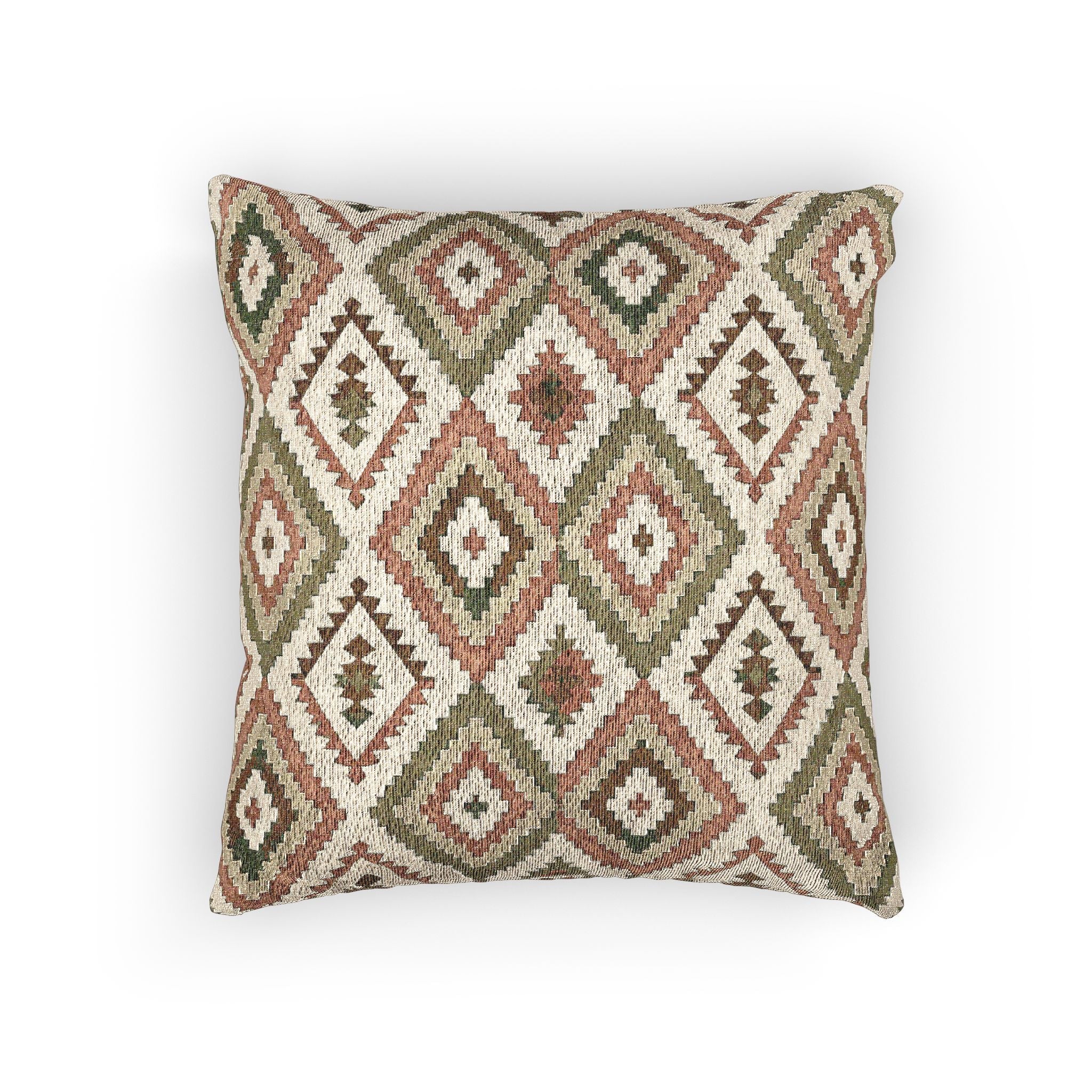 Tribal Diamond Lattice Woven Throw Pillow