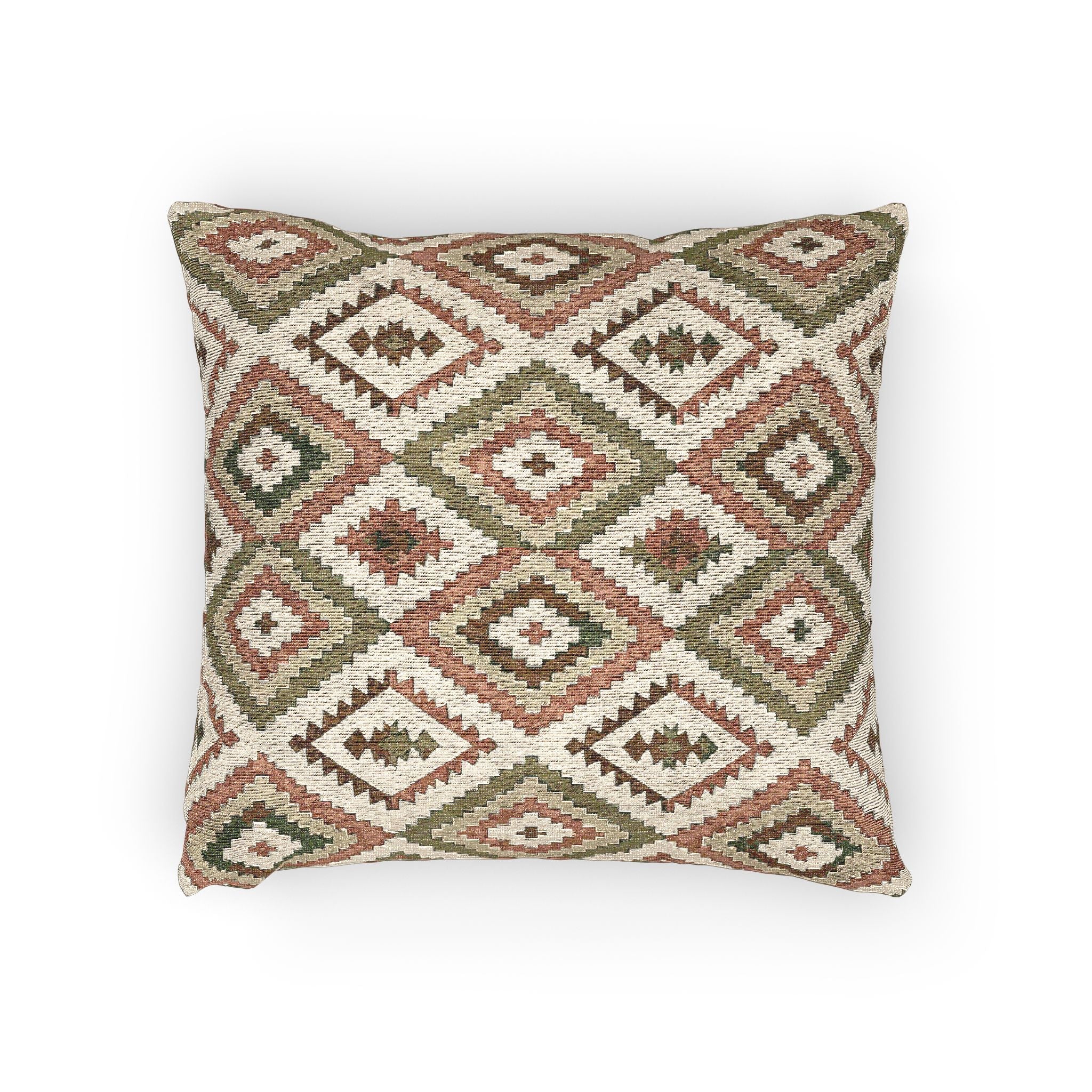 Tribal Diamond Lattice Woven Throw Pillow