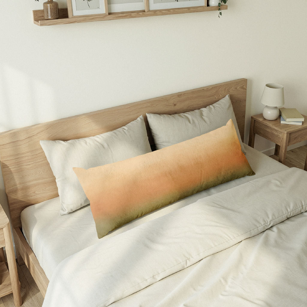 Soft Color Block Gradient Body Pillow – Modern Ombre Long Pillow for Bed & Couch