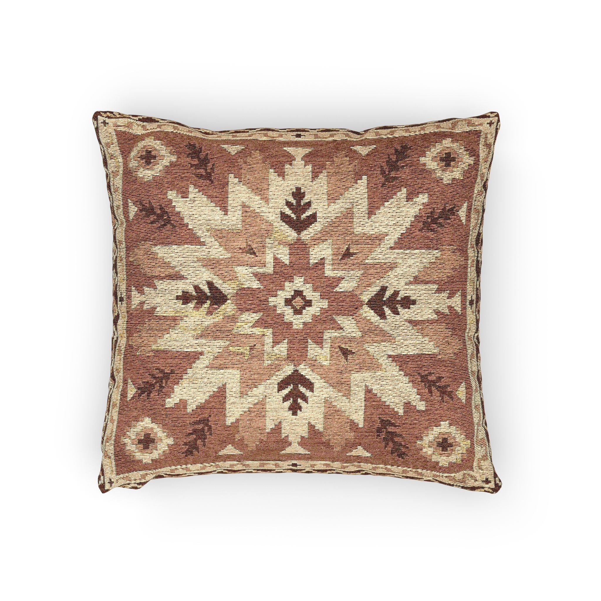 Sunburst Medallion Woven Throw Pillow
