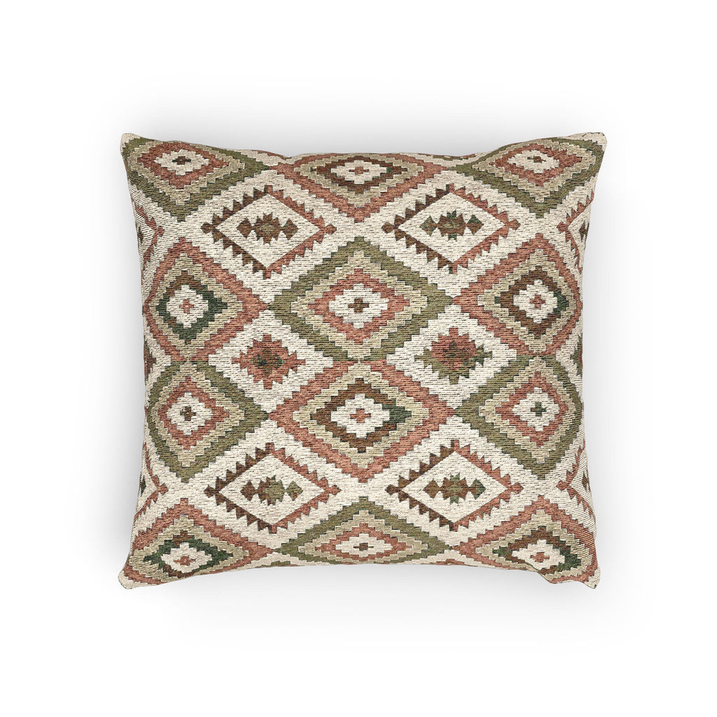 Tribal Diamond Lattice Woven Throw Pillow