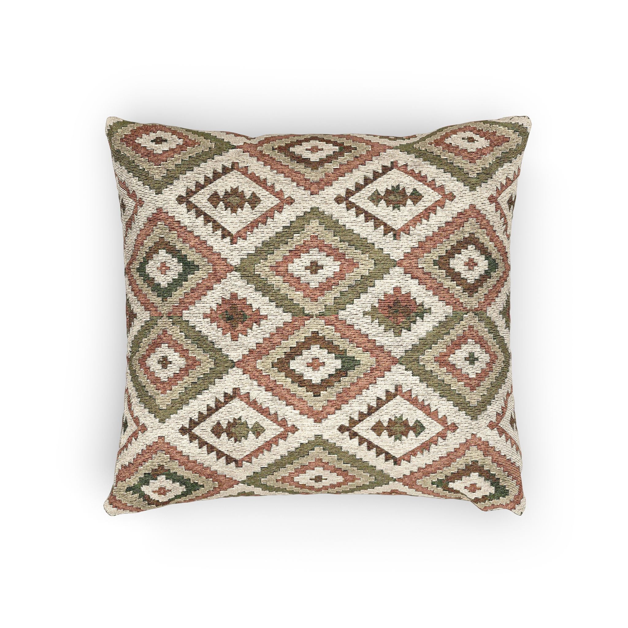 Tribal Diamond Lattice Woven Throw Pillow