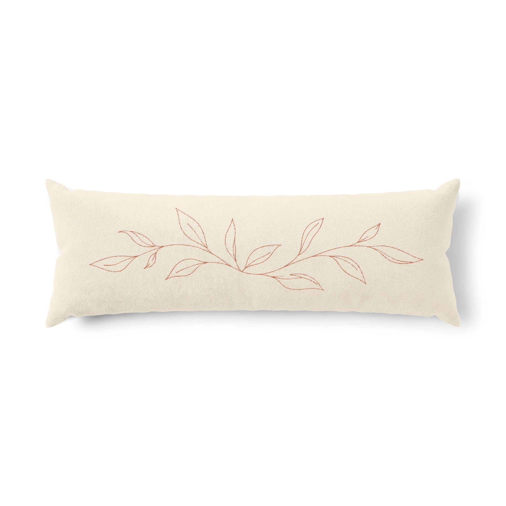 Single Line Botanical Sketch Body Pillow – Minimalist Line Art Long Pillow for Bed & Sofa