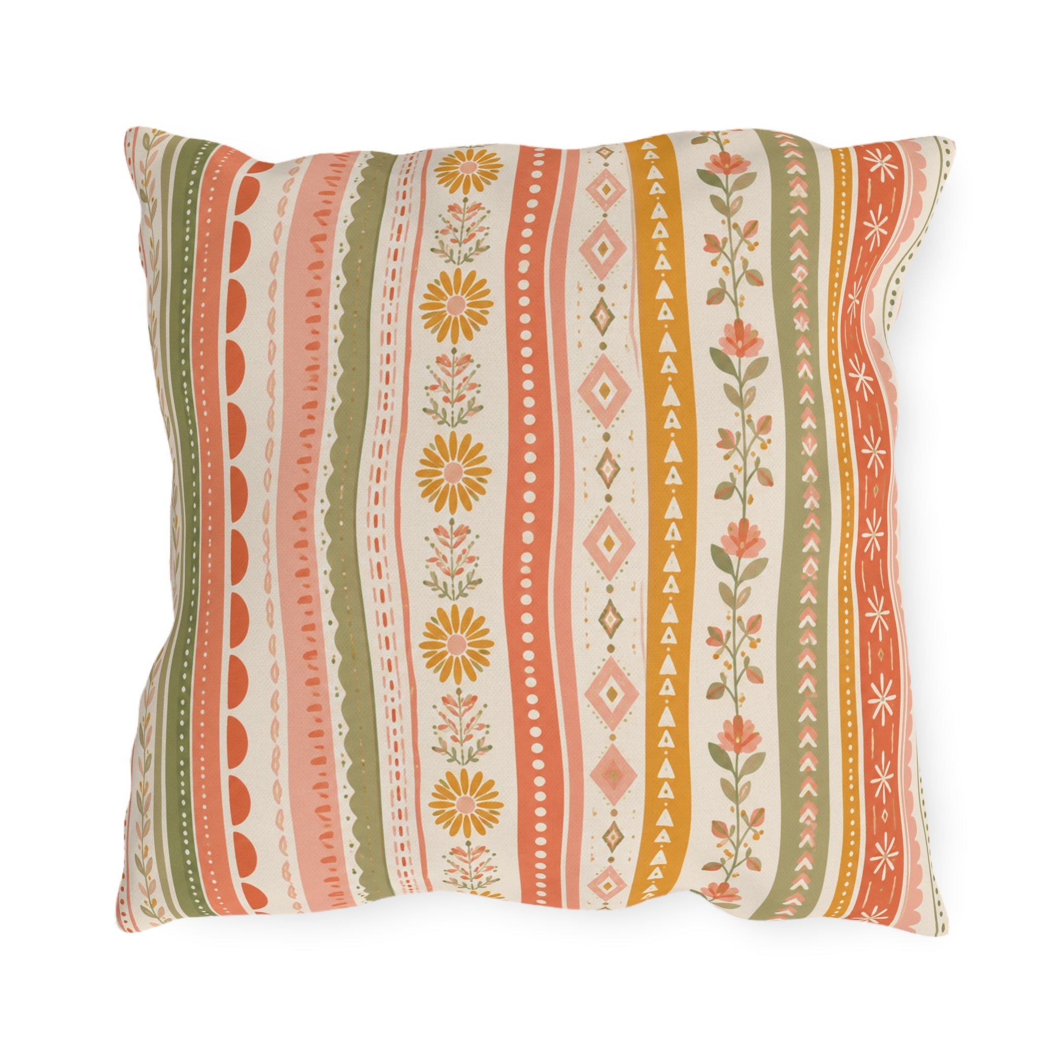 Bold Vertical Stripe Outdoor Throw Pillow – Modern Coastal Accent Cushion