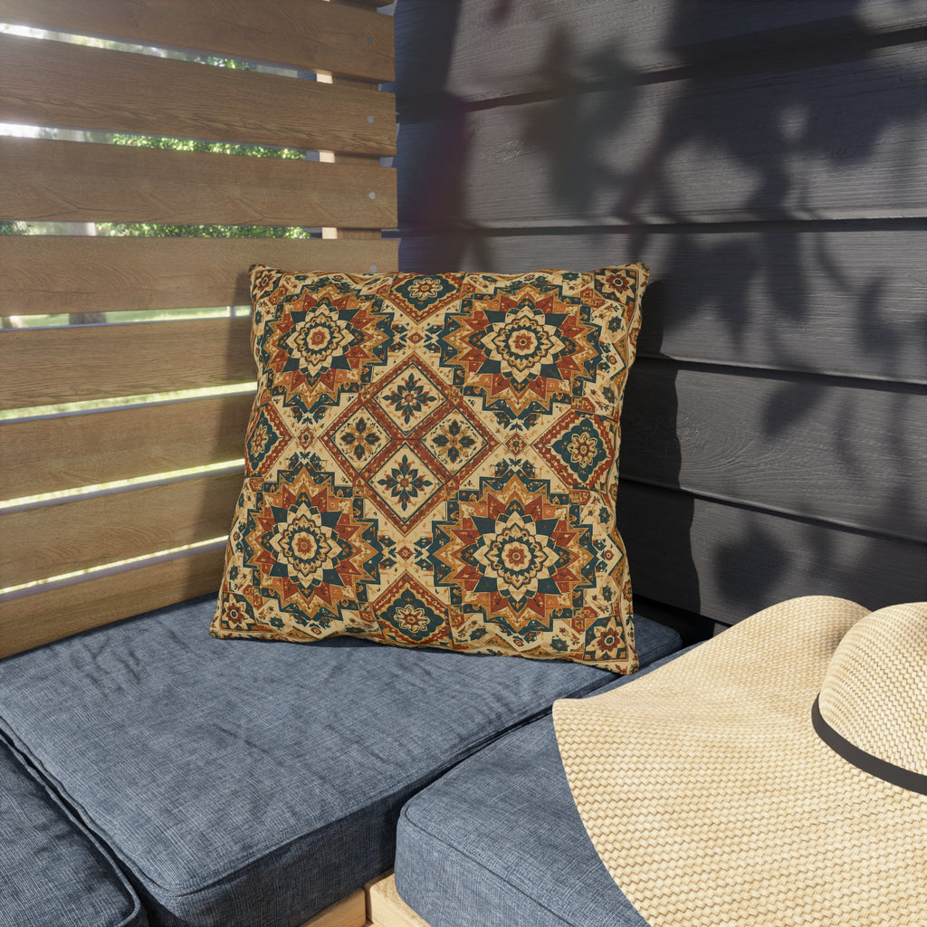 Moroccan Tile Outdoor Throw Pillow – Global Bohemian Accent Cushion