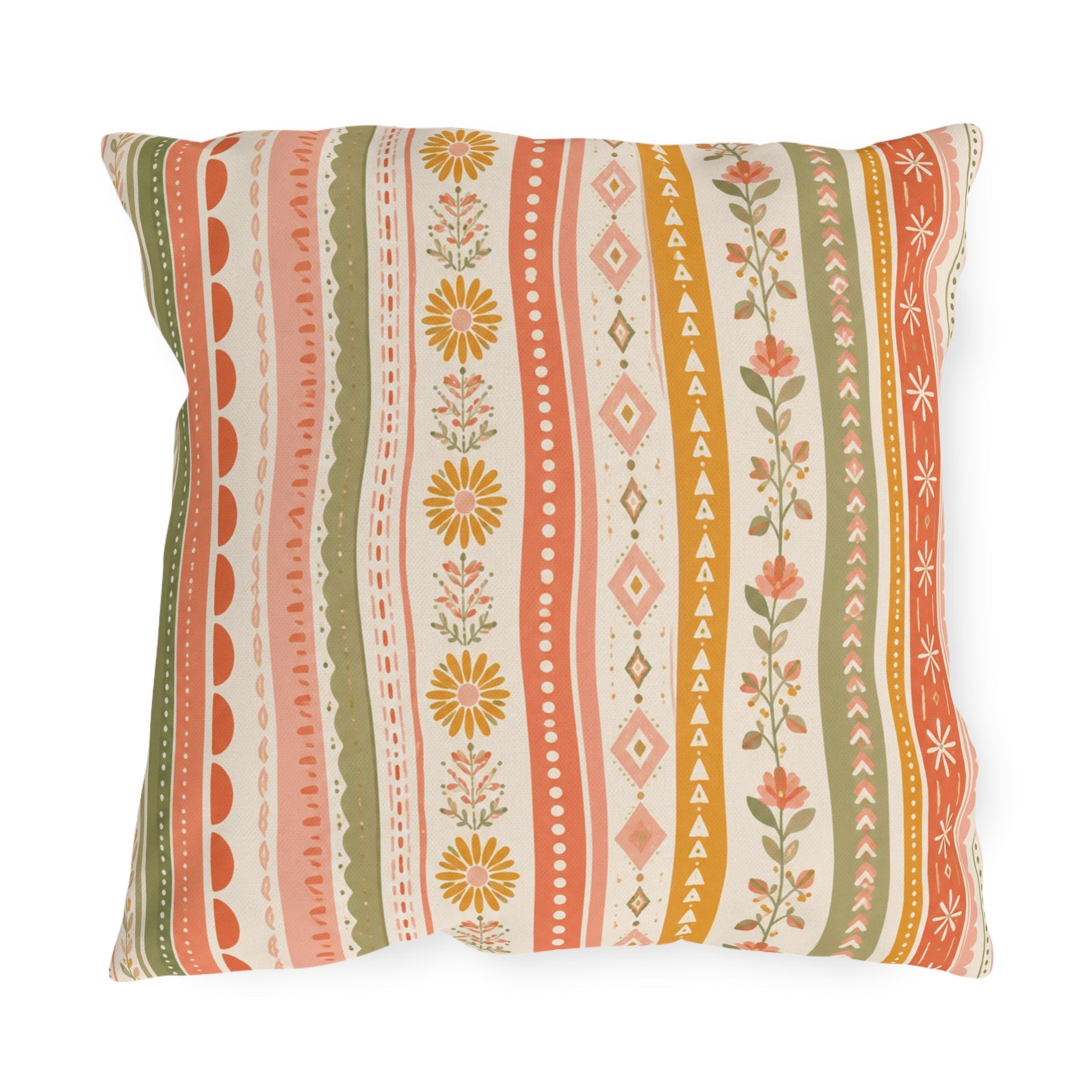 Bold Vertical Stripe Outdoor Throw Pillow – Modern Coastal Accent Cushion