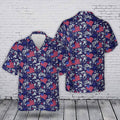 Navy Eagle American Flag Fishing Hawaiian Shirt