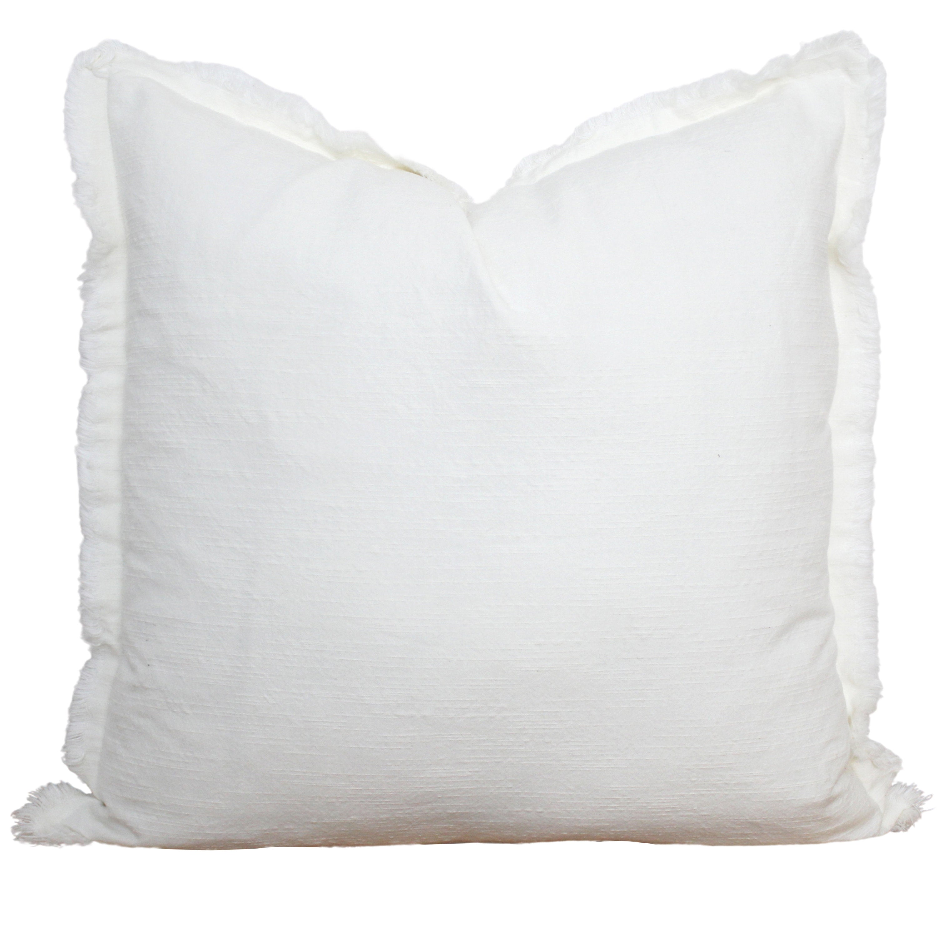 Fringe linen pillow cover in neutral tones, 20 x 20 inches – view 2