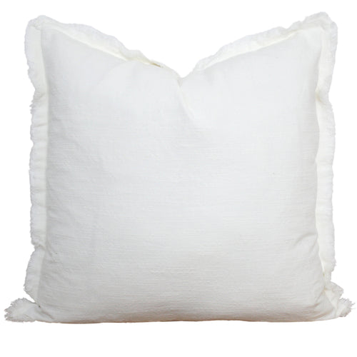 Fringe linen pillow cover in neutral tones, 20 x 20 inches – view 2