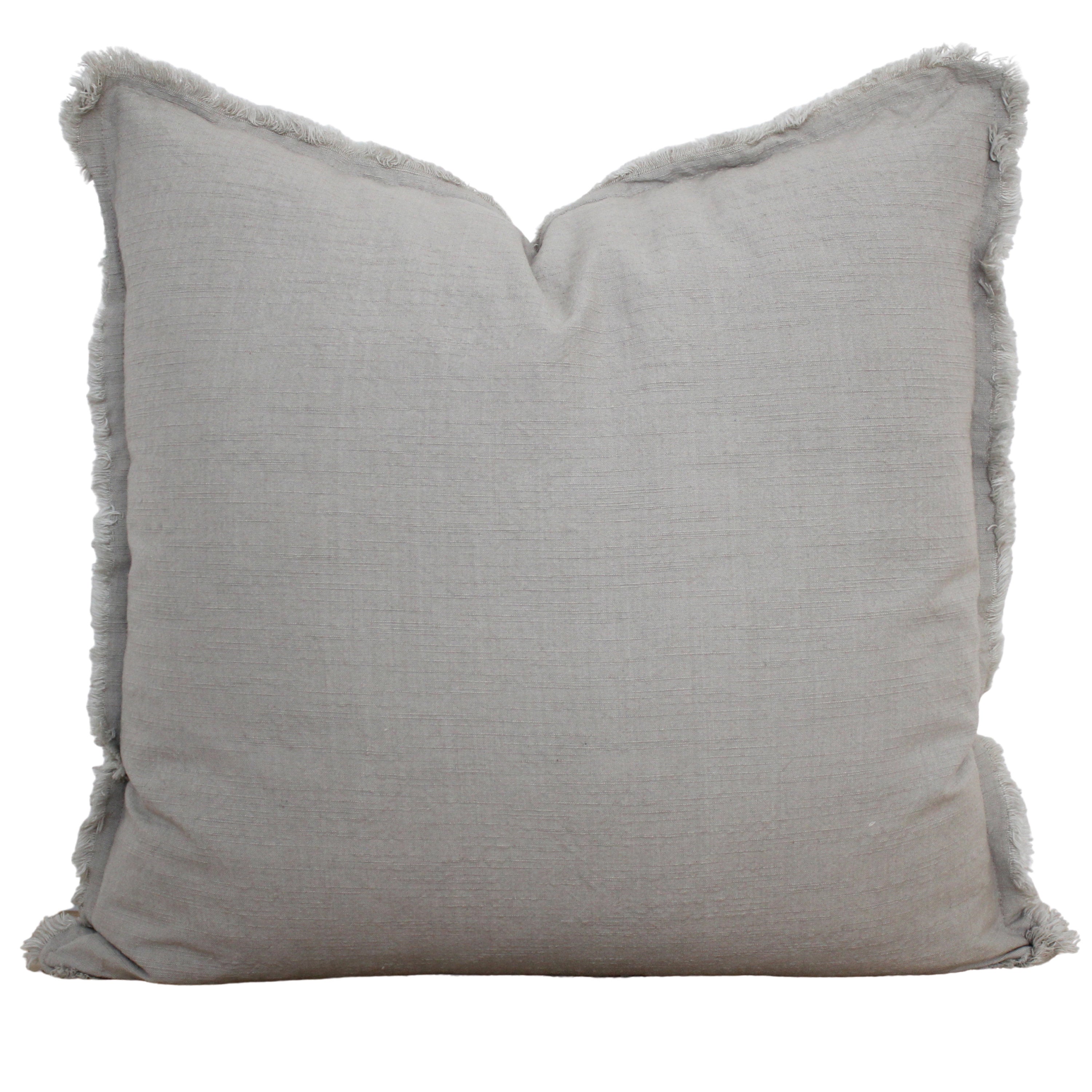 Fringe linen pillow cover in neutral tones, 20 x 20 inches – view 5