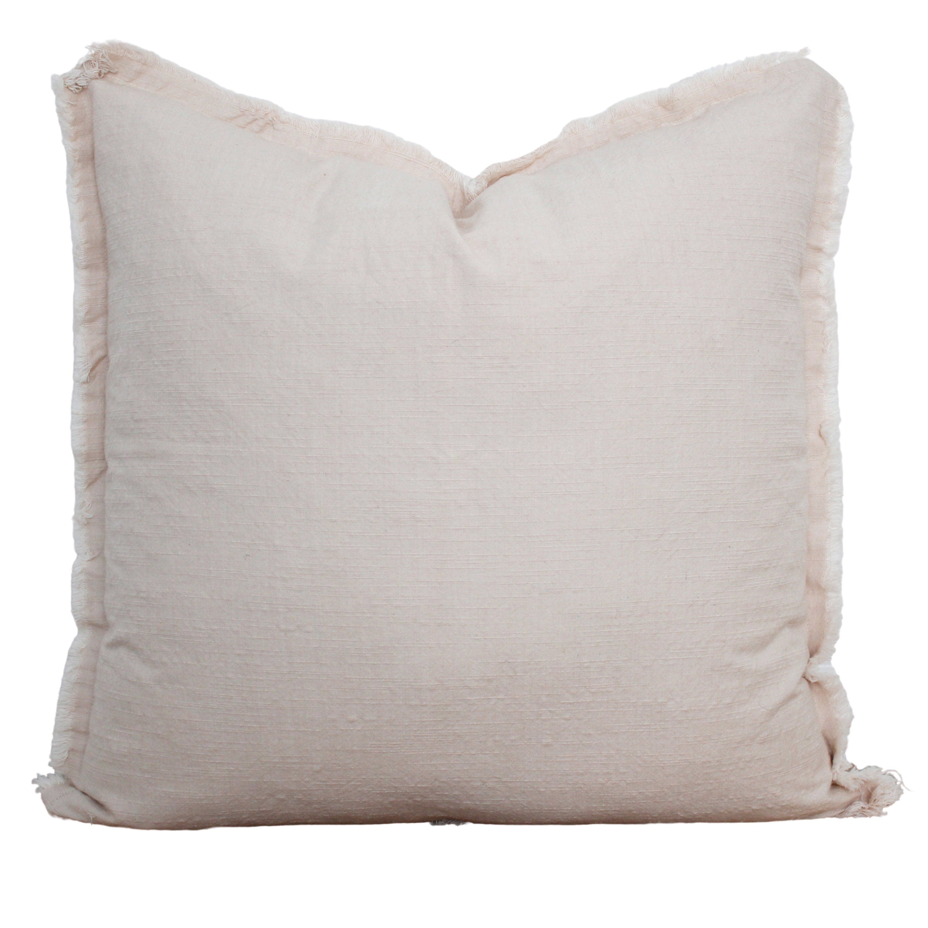 Fringe linen pillow cover in neutral tones, 20 x 20 inches – view 3