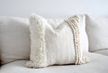 Tufted Throw Pillow, Decorative Cotton Cream Textured-handmade-handwoven, Tuft Pillow Cushion Cover, Boho Cover, Beige Pillow Case
