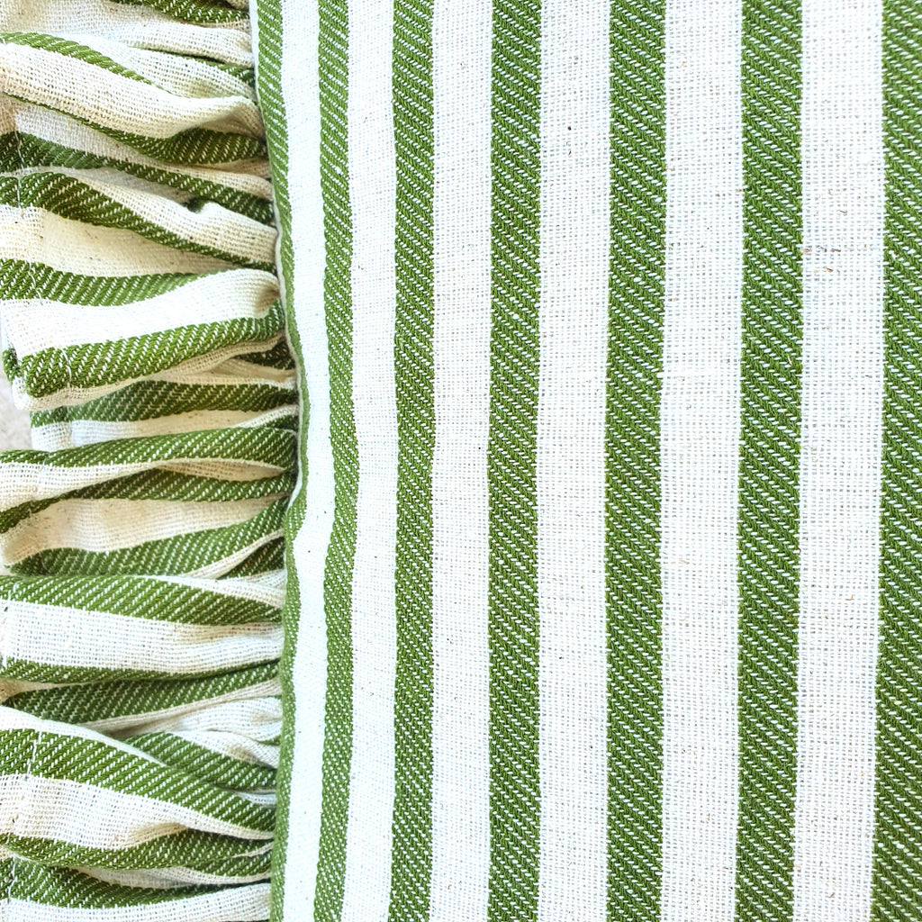 Bohemian Frill Linen Striped Pillow Cover - Different Color Options With Frill Edges - Hello Mello Store