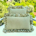 Bohemian Frill Linen Striped Pillow Cover - Different Color Options With Frill Edges - Hello Mello Store
