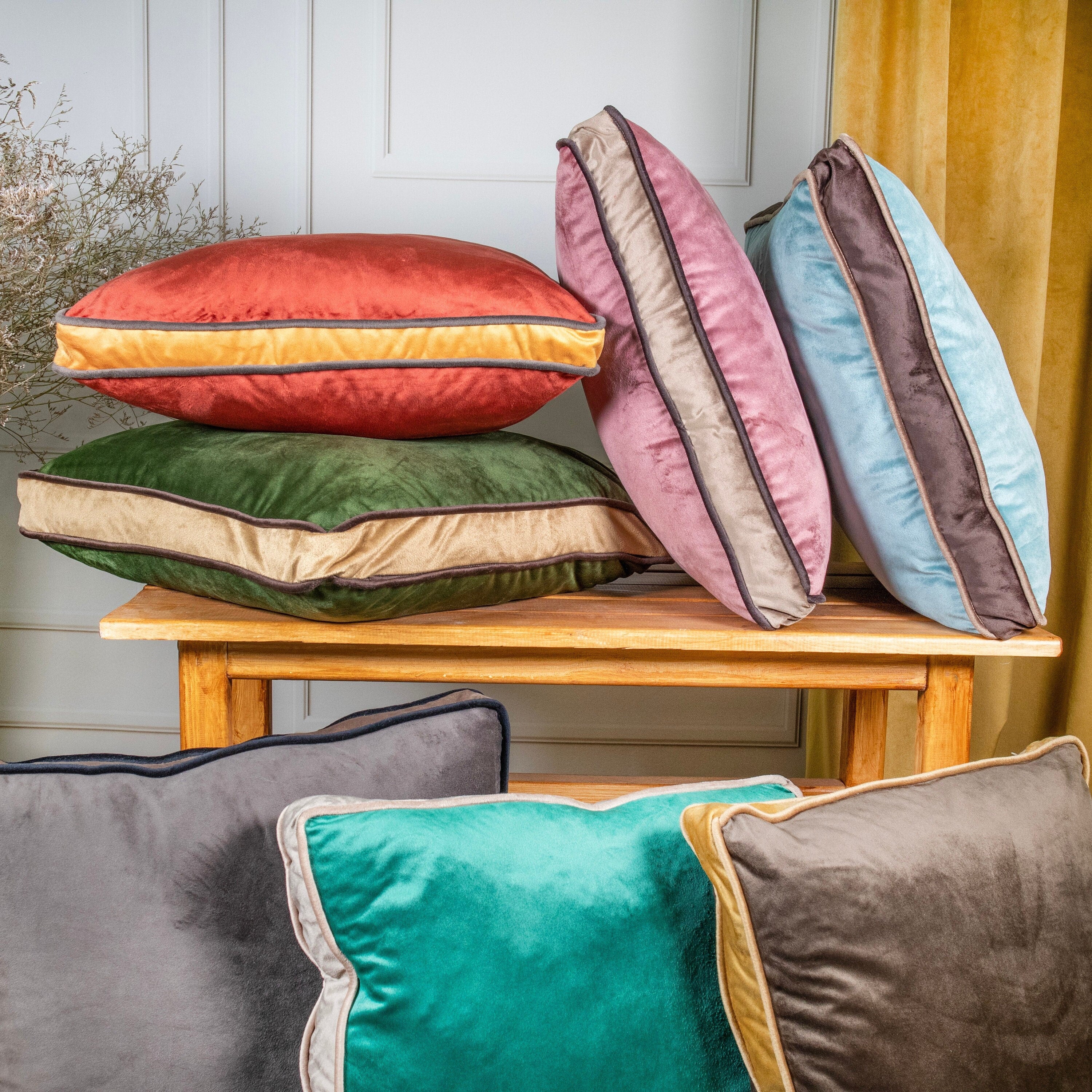 Velvet Pillow Cover: Double Piping, Luxe Home Decor
