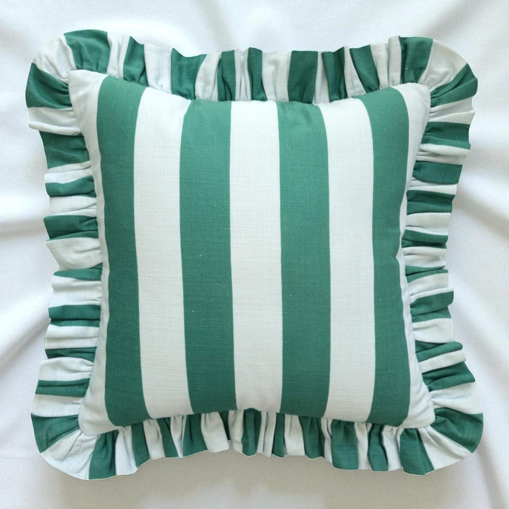 Bohemian Ruffle Striped Pillow Cover - Frill Striped Pillow Cover - Different Color Options With Frill Edges - Hello Mello Store