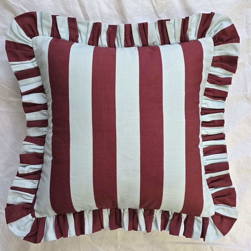 Bohemian Ruffle Striped Pillow Cover - Frill Striped Pillow Cover - Different Color Options With Frill Edges - Hello Mello Store