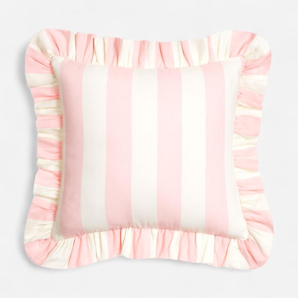 Bohemian Ruffle Striped Pillow Cover - Frill Striped Pillow Cover - Different Color Options With Frill Edges - Hello Mello Store