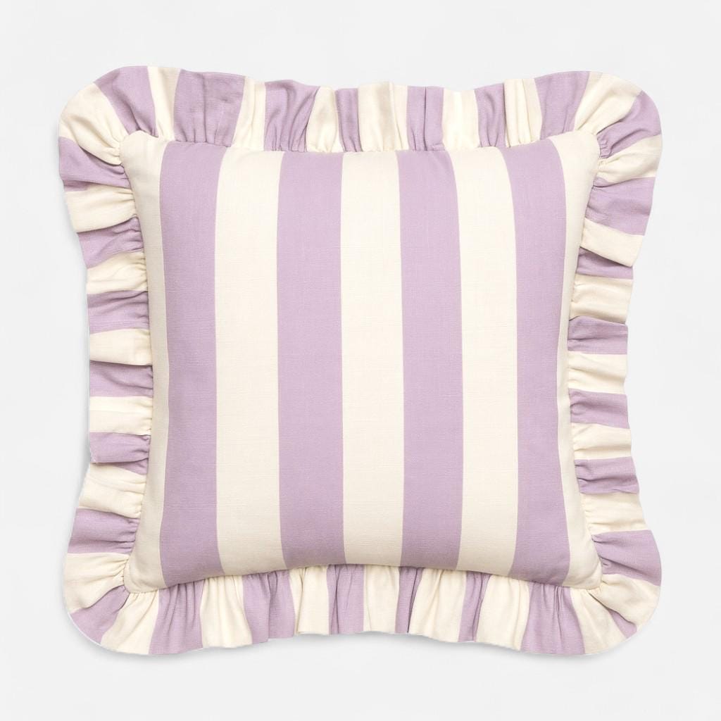 Bohemian Ruffle Striped Pillow Cover - Frill Striped Pillow Cover - Different Color Options With Frill Edges - Hello Mello Store