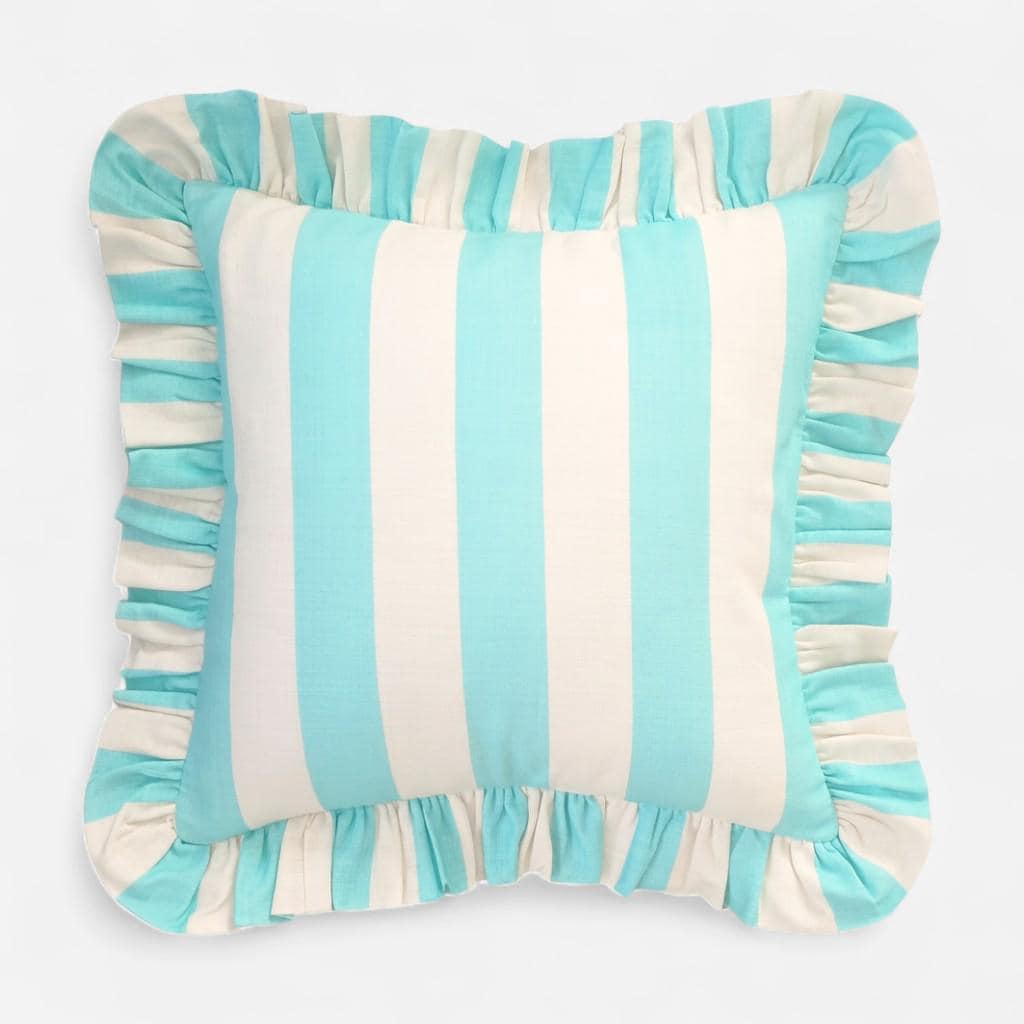 Bohemian Ruffle Striped Pillow Cover - Frill Striped Pillow Cover - Different Color Options With Frill Edges - Hello Mello Store