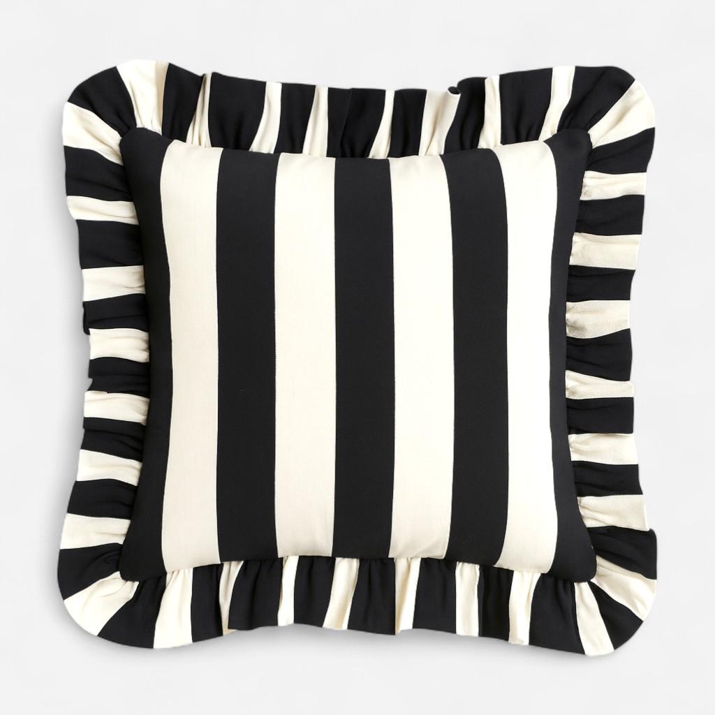 Bohemian Ruffle Striped Pillow Cover - Frill Striped Pillow Cover - Different Color Options With Frill Edges - Hello Mello Store