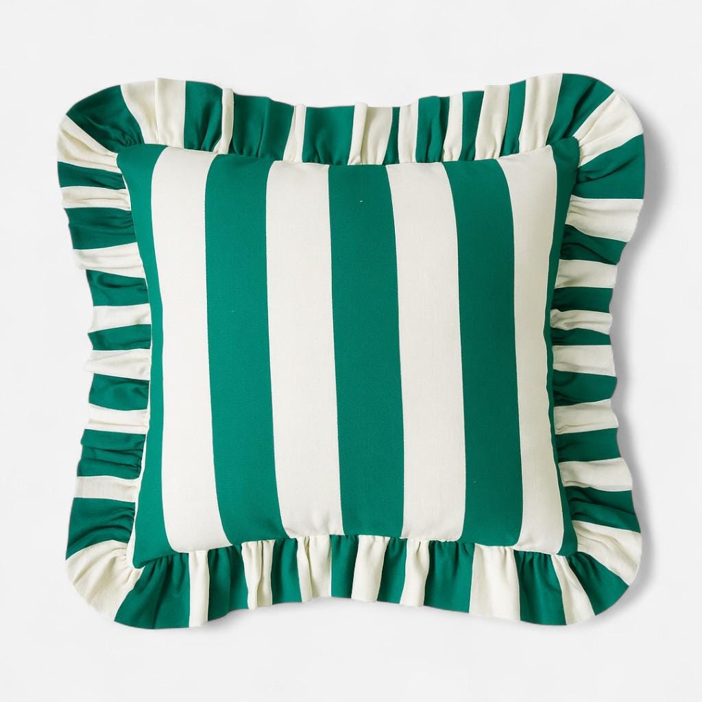 Bohemian Ruffle Striped Pillow Cover - Frill Striped Pillow Cover - Different Color Options With Frill Edges - Hello Mello Store