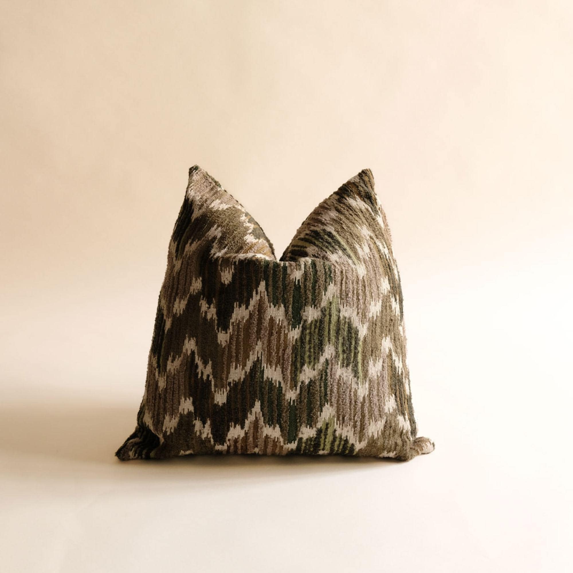 Handmade Ikat Pillow Cover – Cotton Linen Textured Fabric