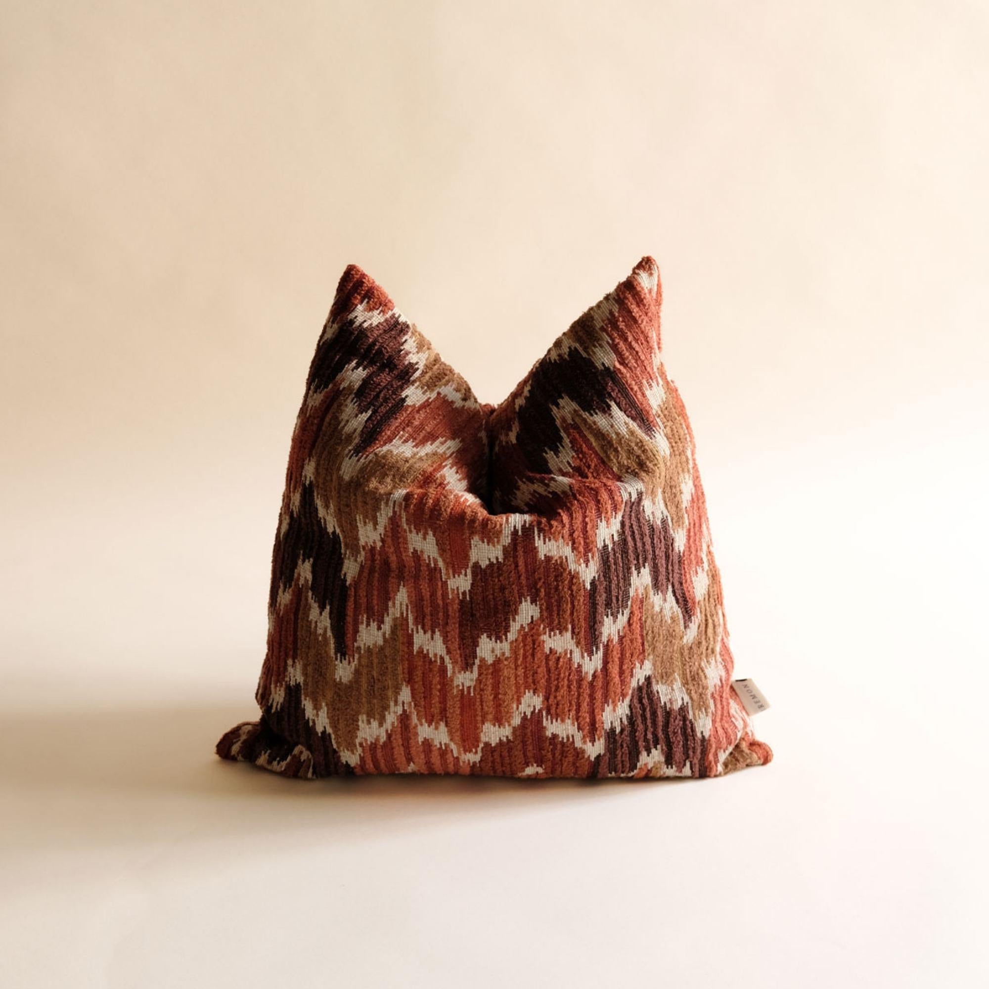 Handmade Ikat Pillow Cover – Cotton Linen Textured Fabric