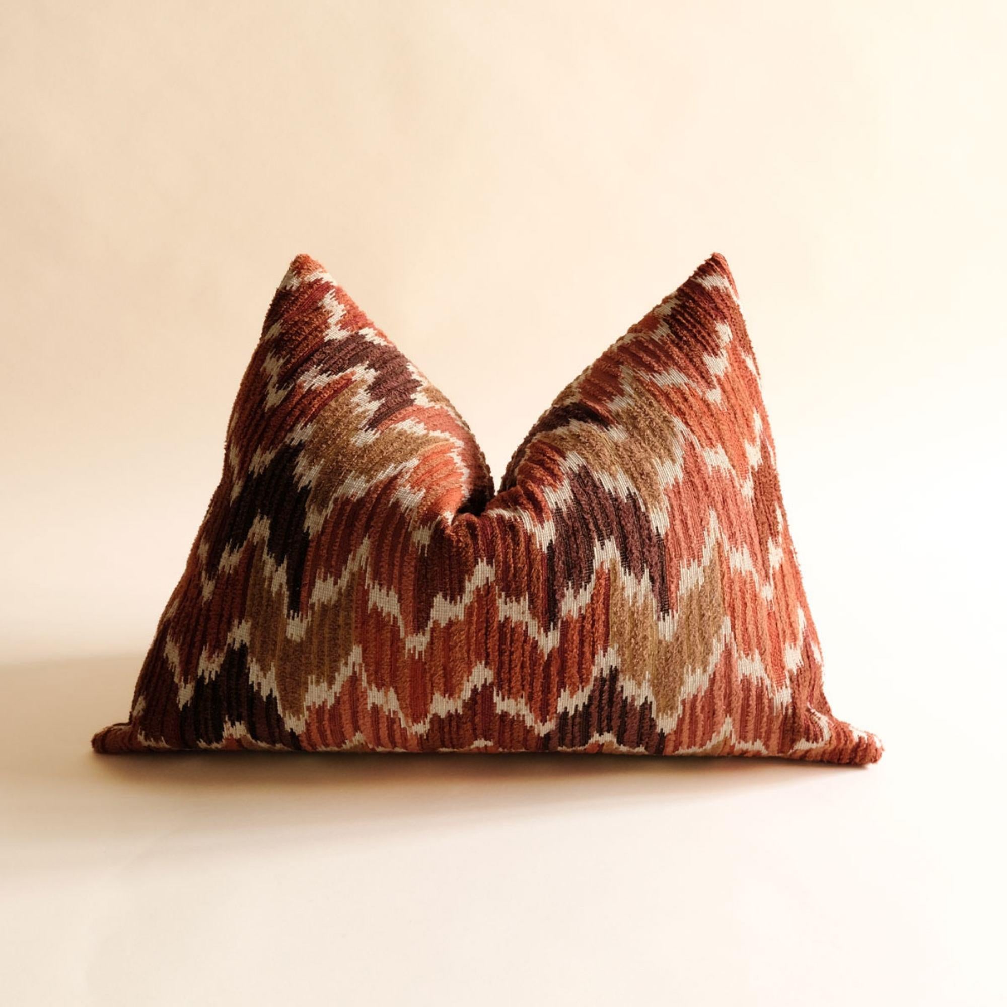 Handmade Ikat Pillow Cover – Cotton Linen Textured Fabric