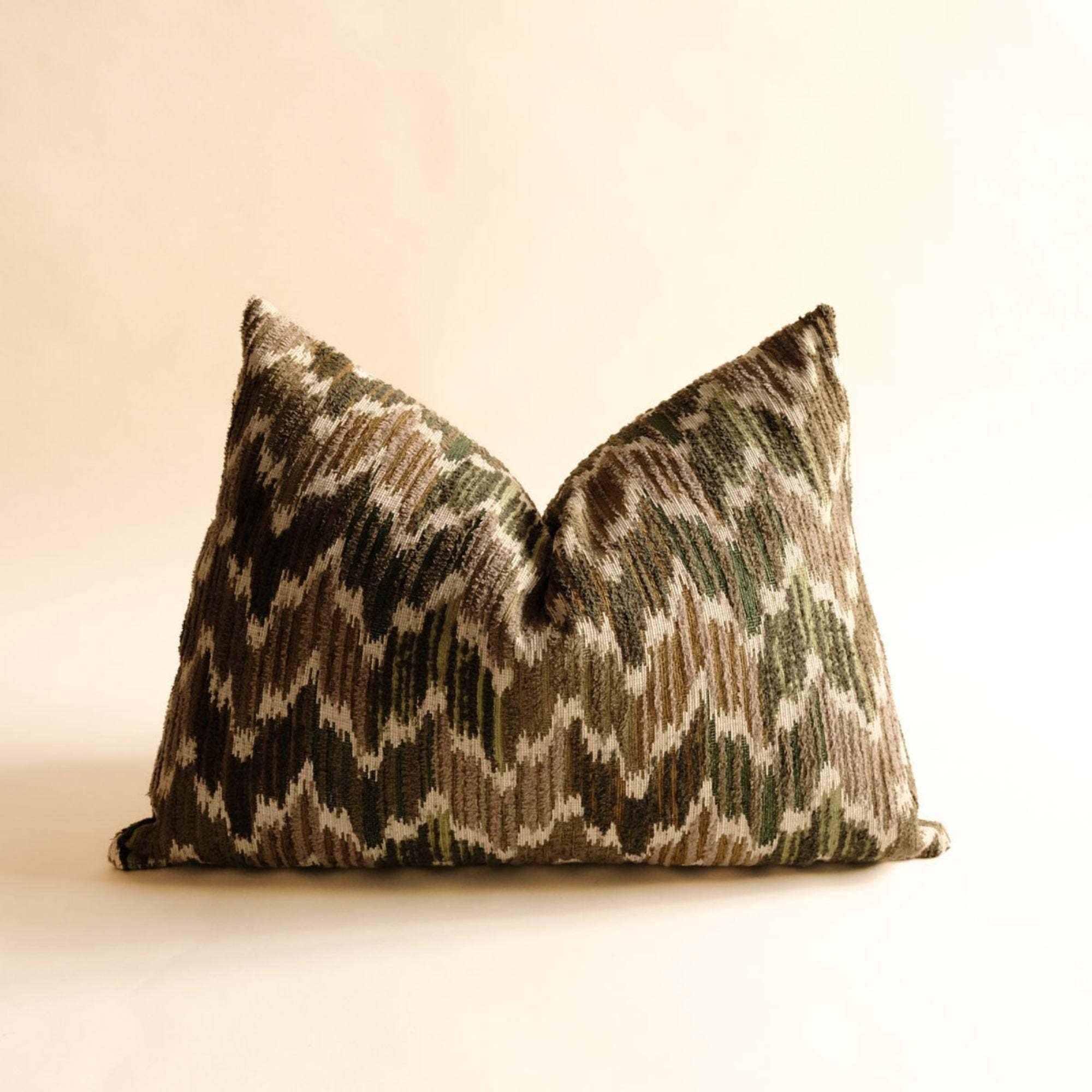 Handmade Ikat Pillow Cover – Cotton Linen Textured Fabric