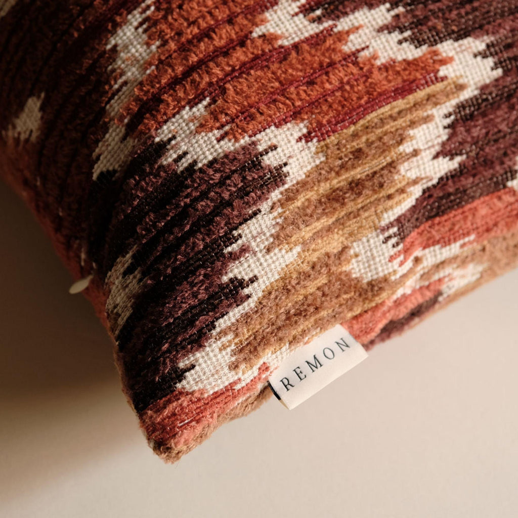 Handmade Ikat Pillow Cover – Cotton Linen Textured Fabric