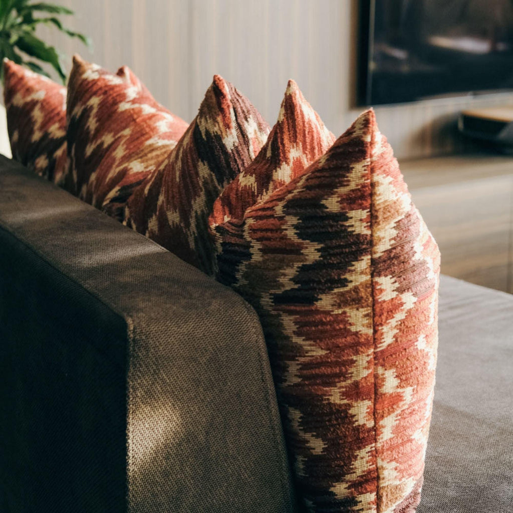 Handmade Ikat Pillow Cover – Cotton Linen Textured Fabric
