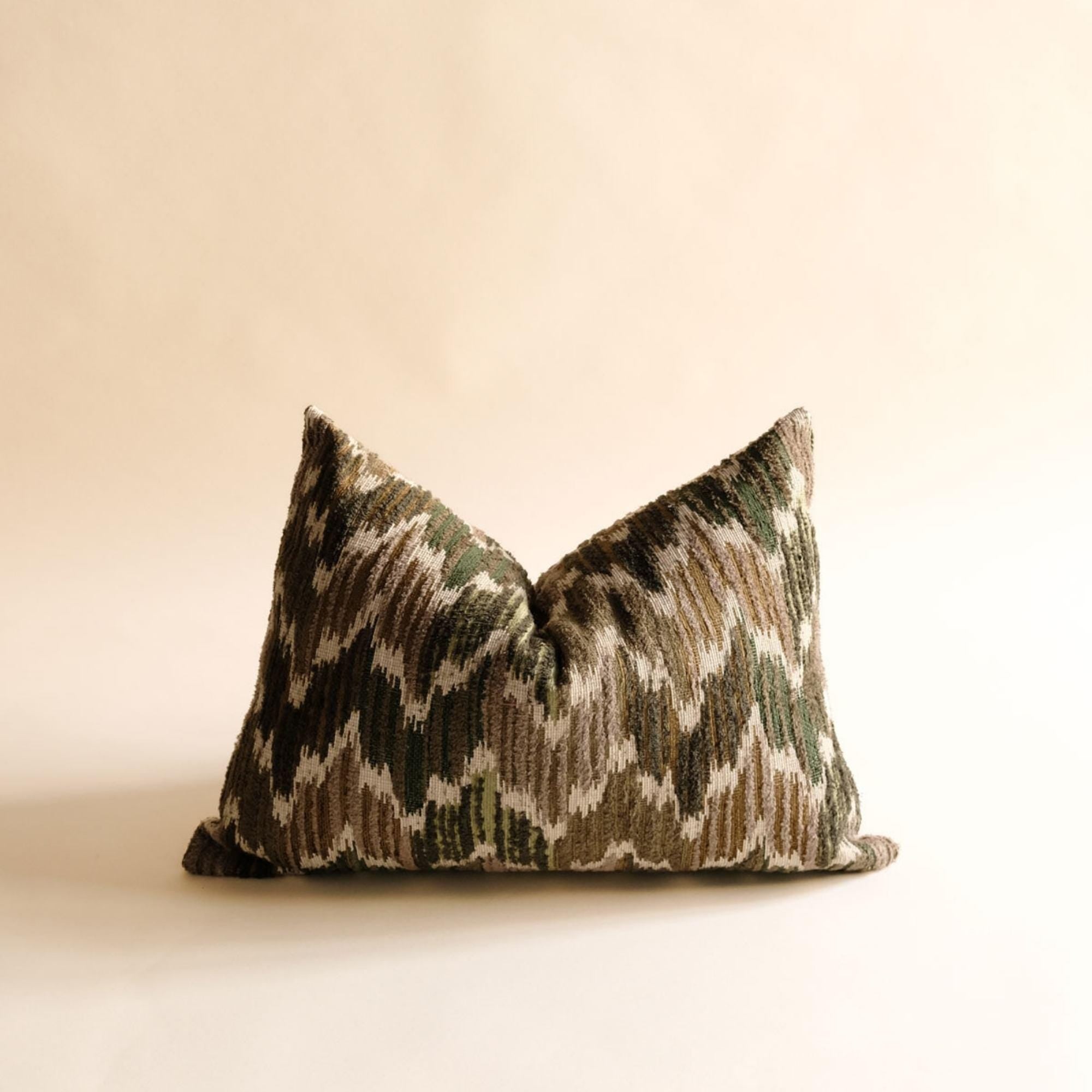 Handmade Ikat Pillow Cover – Cotton Linen Textured Fabric